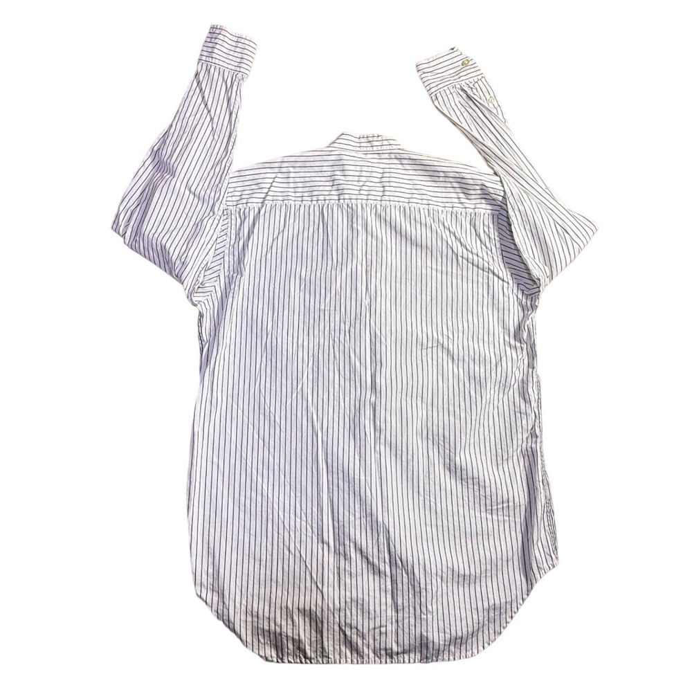 Robert Graham Neiman Marcus Mens Large Striped Band Collar Bib Front Shirt-2176